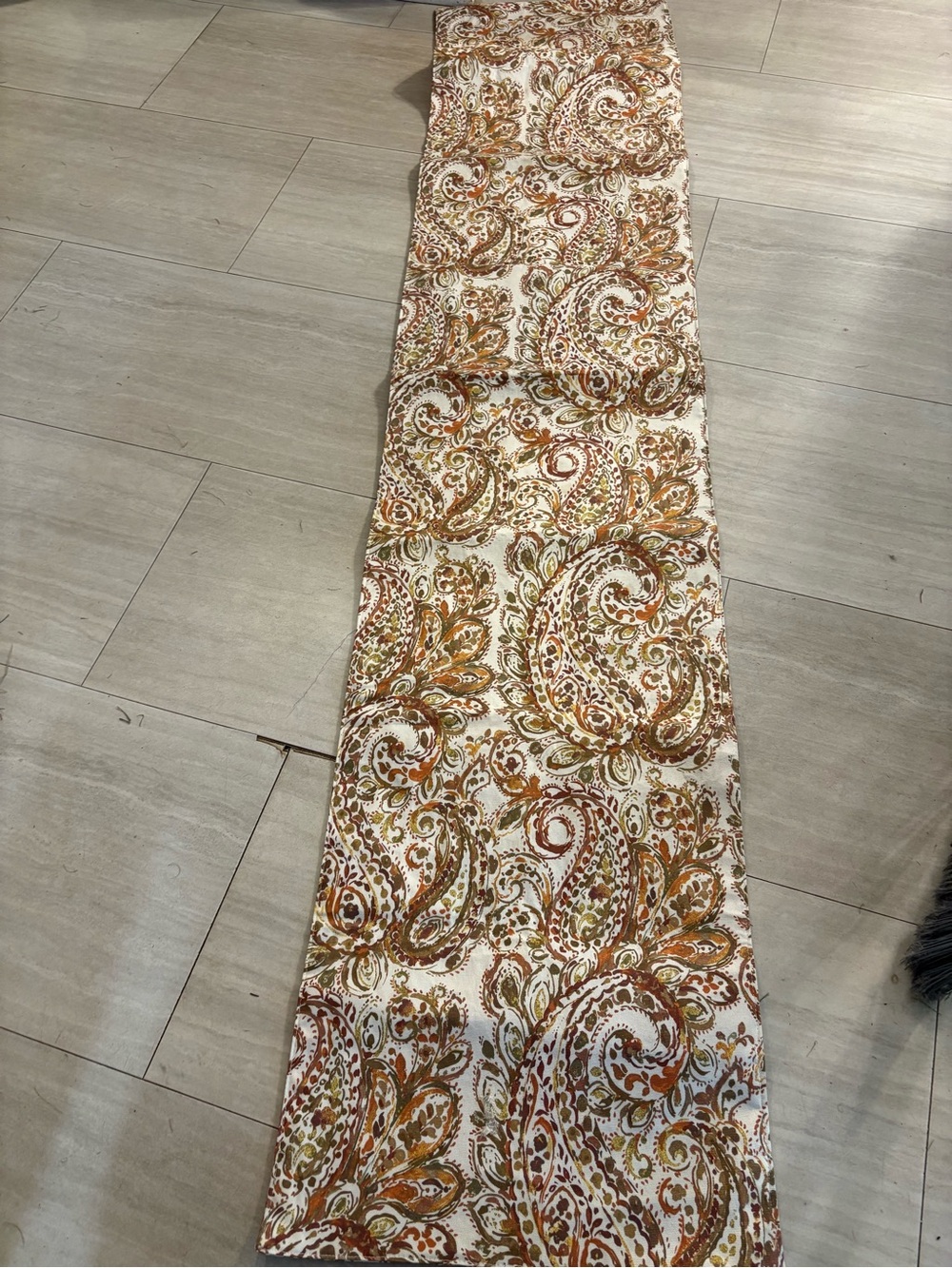 Cynthia Rowley Paisley Runner in Cream, Orange and Brown